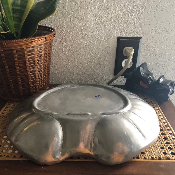 Pewter Metal Clamshell/Seashell Serving Bowl Made in Mexico Vintage - Picture 7 of 12